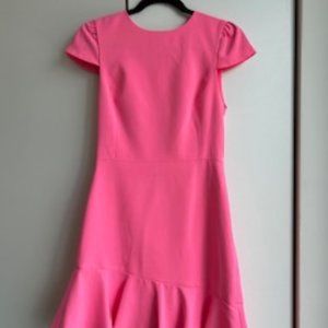 Alice & Olivia Size 2 Barbie Pink Fit & Flare Cap Sleeve Dress
